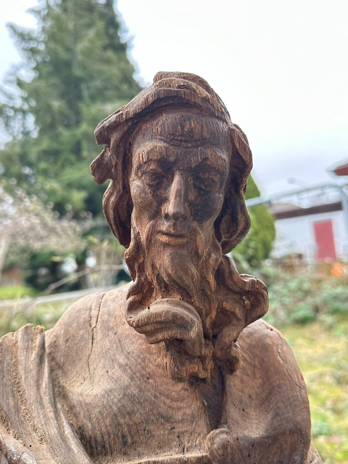 Neo Gotik Heiligenfigur Heiliger mit Buch Eiche handgeschnitzt 75cm 20 tes