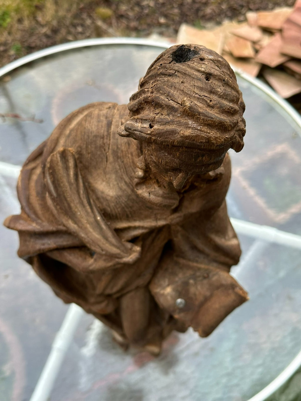 Neo Gotik Heiligenfigur Heiliger mit Buch Eiche handgeschnitzt 75cm 20 tes