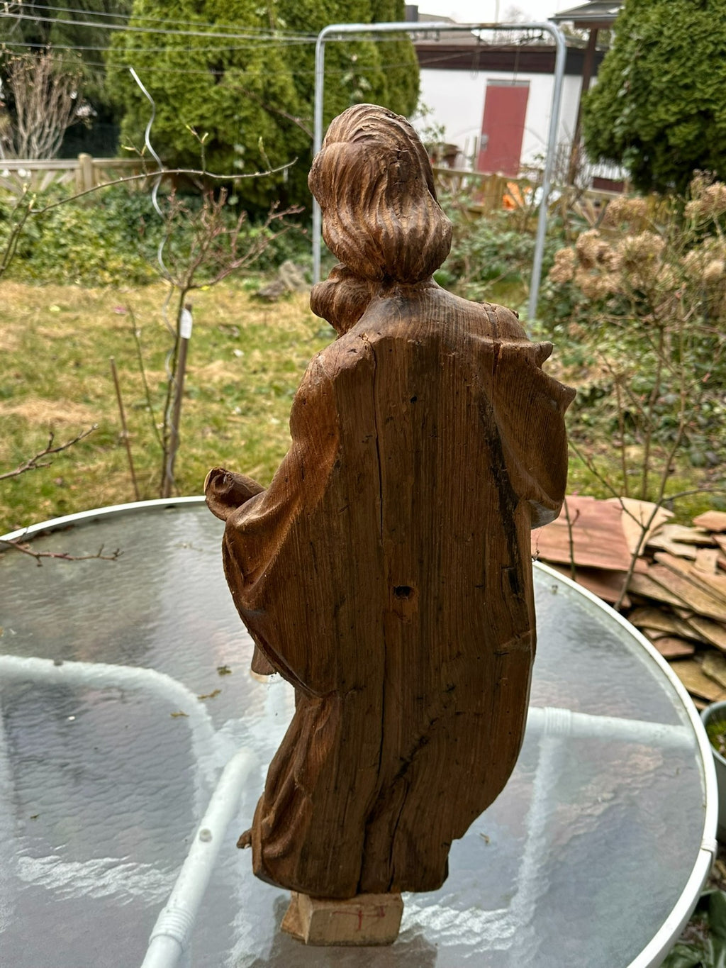 Neo Gotik Heiligenfigur Heiliger mit Buch Eiche handgeschnitzt 75cm 20 tes