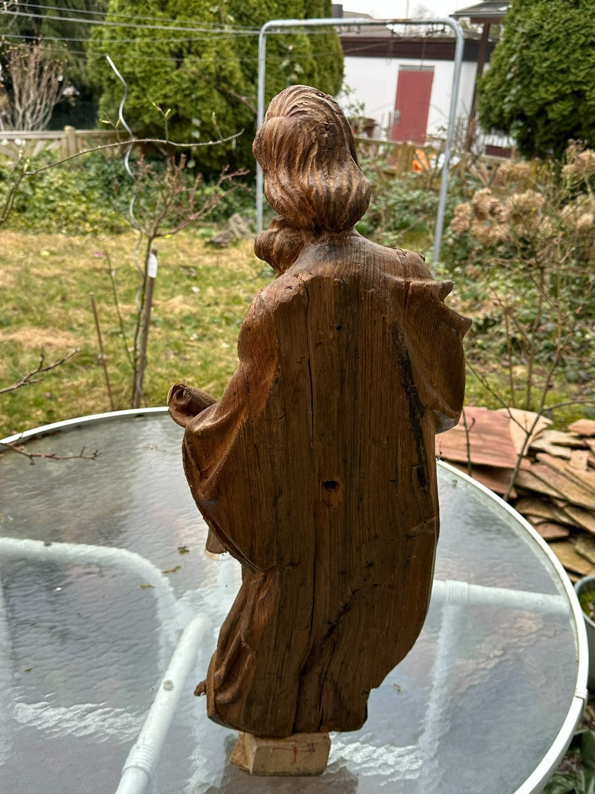 Neo Gotik Heiligenfigur Heiliger mit Buch Eiche handgeschnitzt 75cm 20 tes