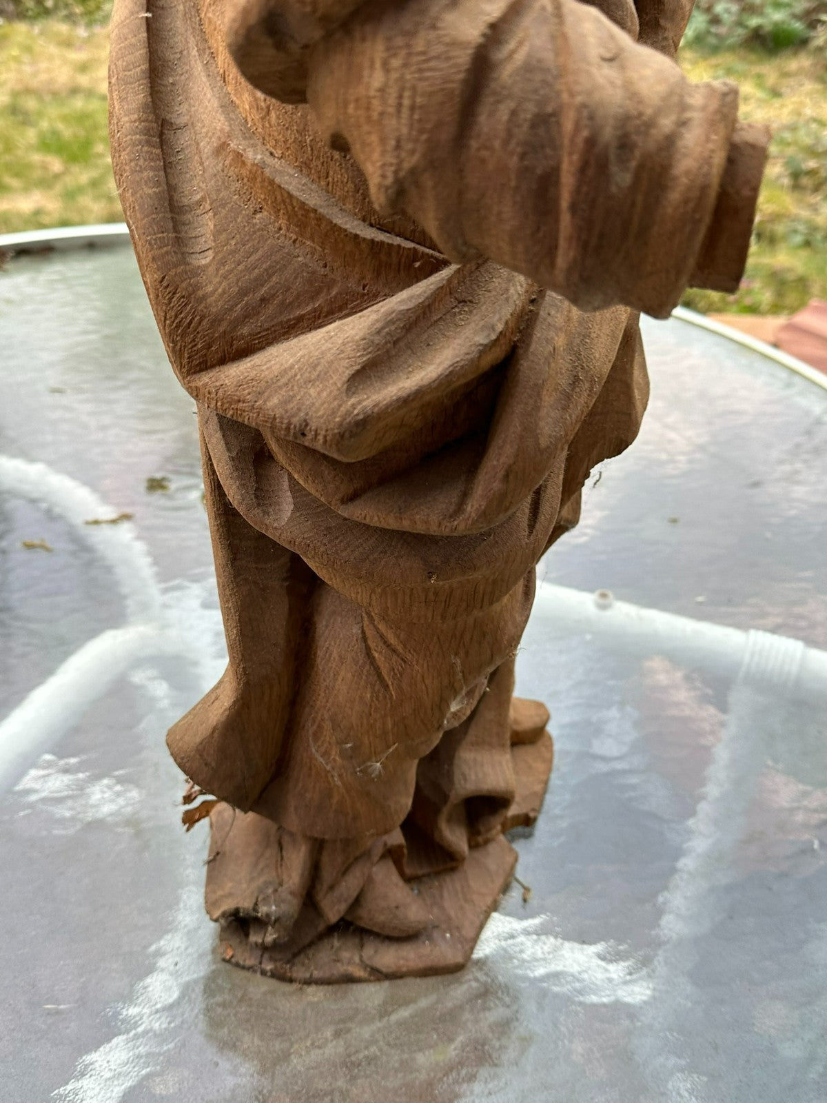 Neo Gotik Heiligenfigur Madonna mit Jesus Kind handgeschnitzt 68cm 20 tes