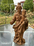 NEO GOTIK HEILIGENFIGUR MADONNA MIT JESUS KIND HANDGESCHNITZT 68cm 20 TES
