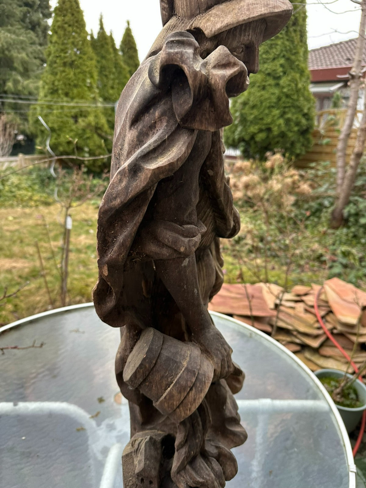 Neo Barock Heiligenfigur Heiliger Florian handgeschnitzt 96cm 20 tes