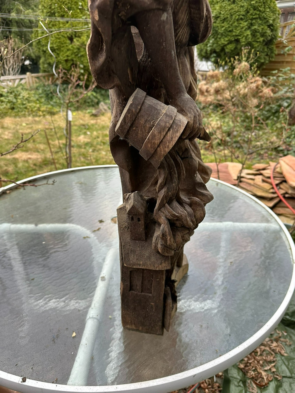 Neo Barock Heiligenfigur Heiliger Florian handgeschnitzt 96cm 20 tes