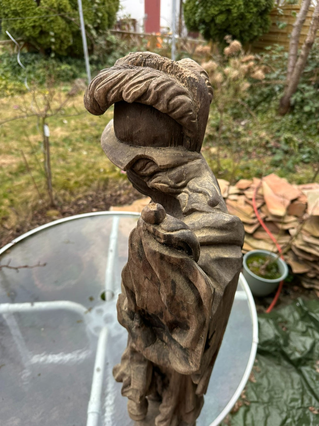 Neo Barock Heiligenfigur Heiliger Florian handgeschnitzt 96cm 20 tes