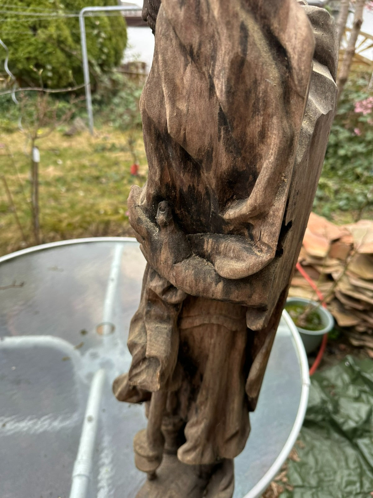 Neo Barock Heiligenfigur Heiliger Florian handgeschnitzt 96cm 20 tes