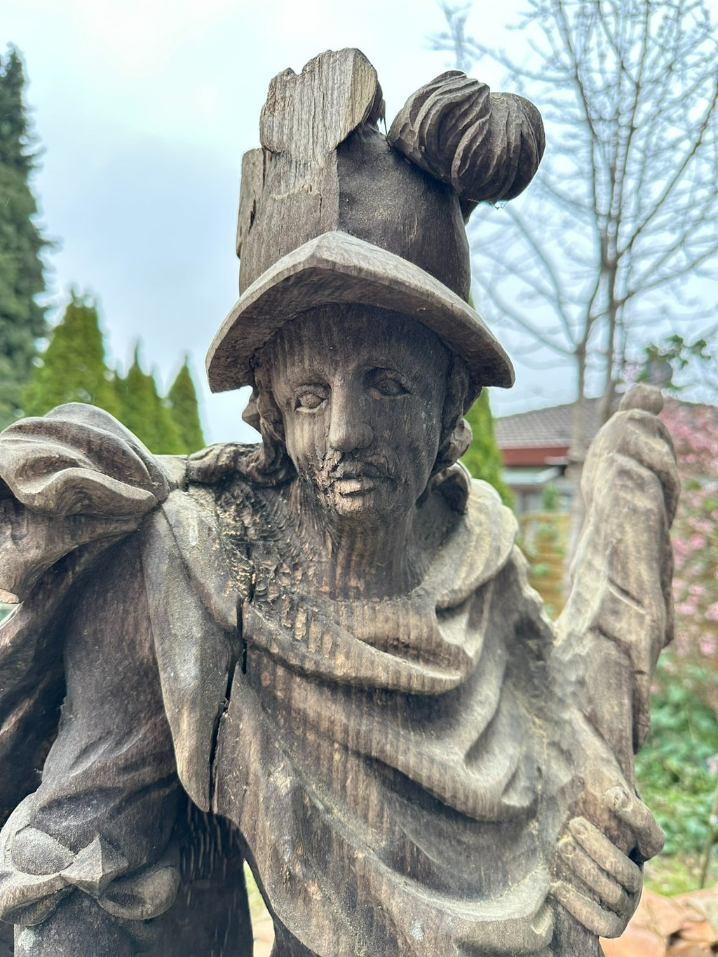 Neo Barock Heiligenfigur Heiliger Florian handgeschnitzt 96cm 20 tes