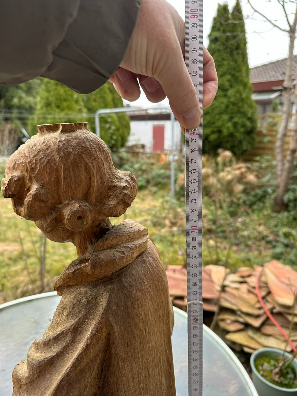 Neo Gotik Heiligenfigur Eiche handgeschnitzt 80cm 20 tes