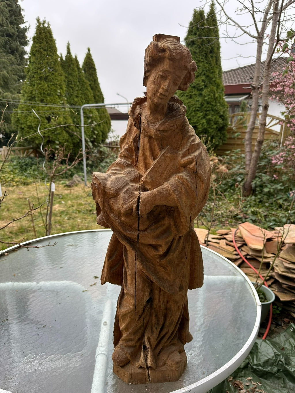 NEO GOTIK HEILIGENFIGUR EICHE HANDGESCHNITZT 80cm 20 TES