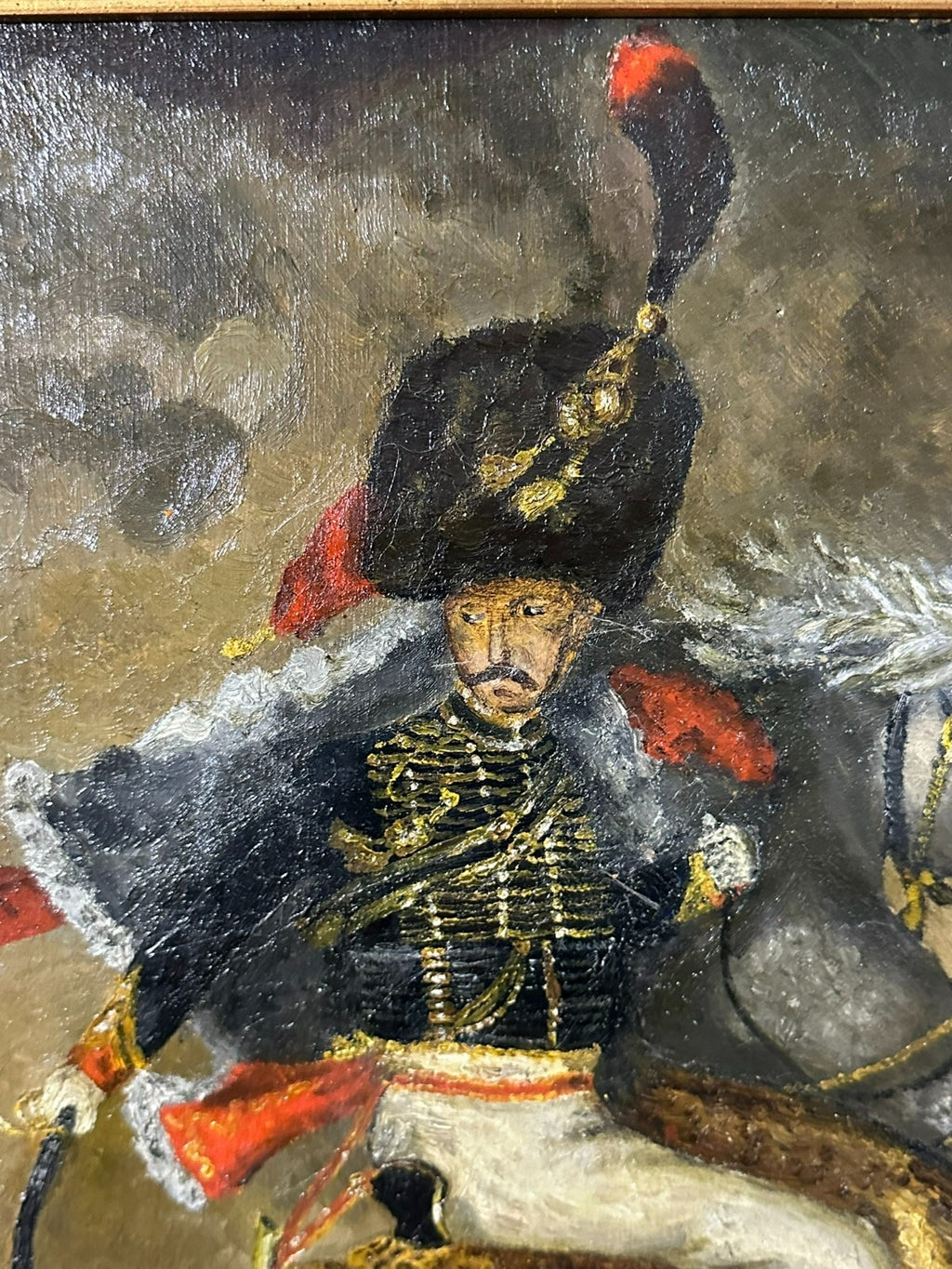Ölgemälde Reiter Soldat auf Pferd