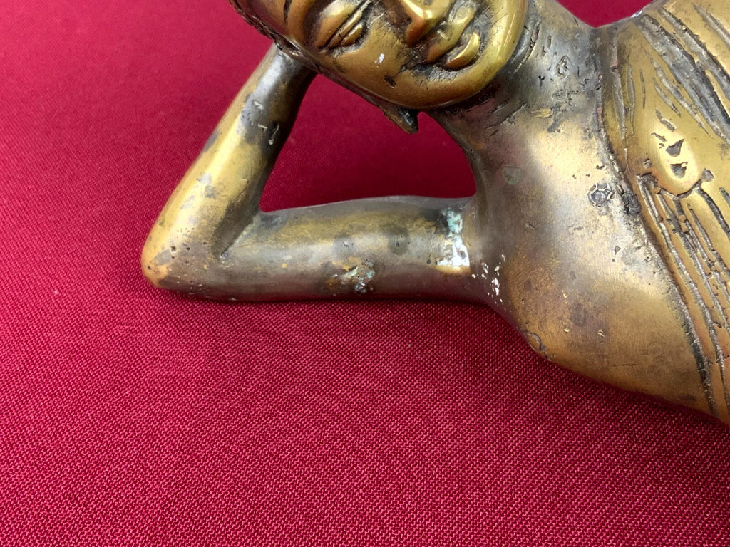 Antike Figur liegende Bodhisattva Guanyin Parinirvana Thailand 19 tes Jhdt
