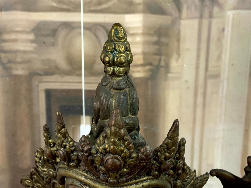 Antike Figur Bodhisattva Messing und Kupfer Tibet / China 44cm hoch