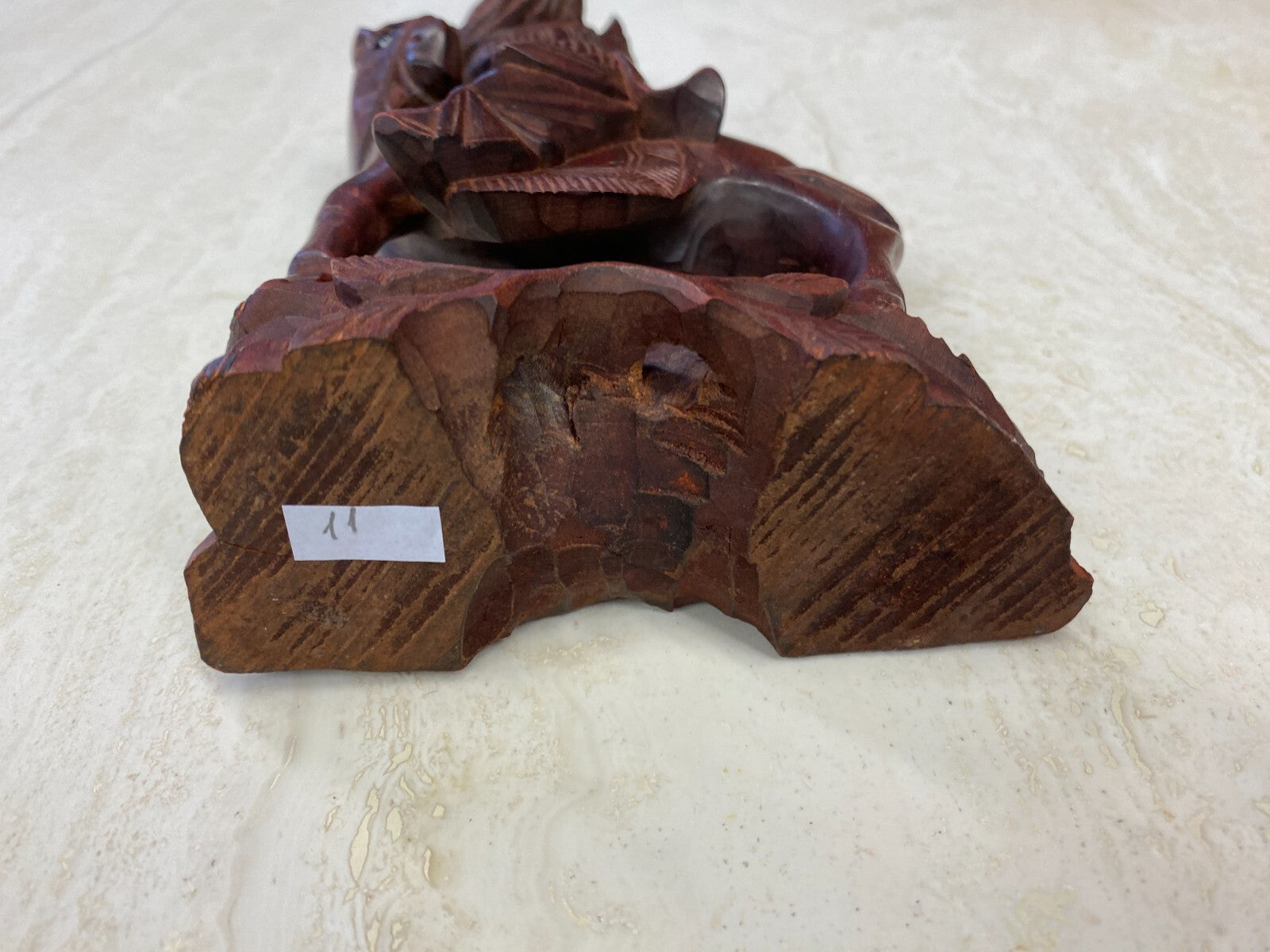 China Skulptur aus Holz Mann auf Pferd 21cm hoch