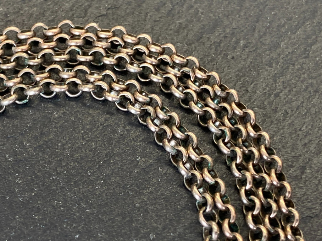 Antike Halskette Kropfkette Trachtenkette Sterling Silber vergoldet Granat 19JH