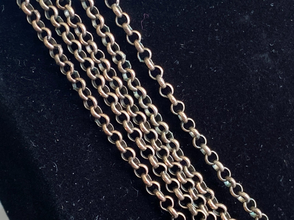 Antike Halskette Kropfkette Trachtenkette Sterling Silber vergoldet Granat 19JH