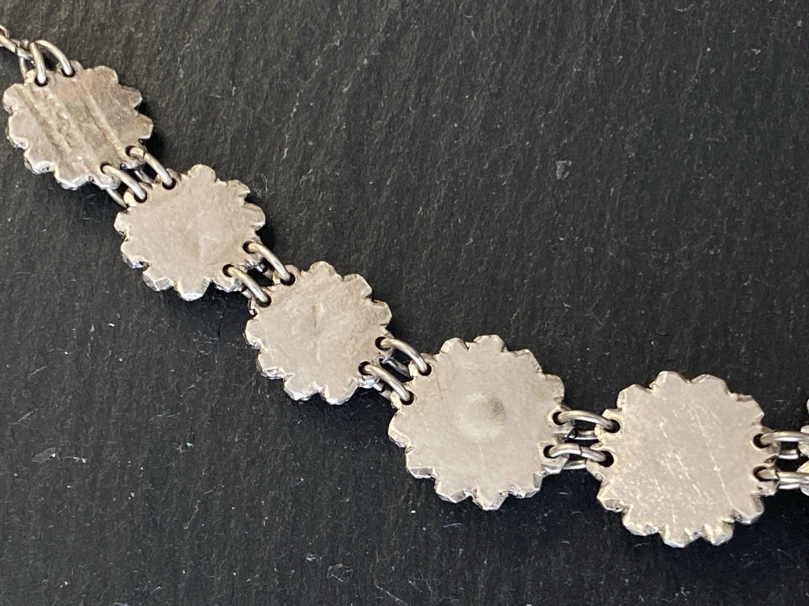 Prunkvolle Halskette Kette mit Türkis Cabochons Türkise aus 950 Sterling Silber