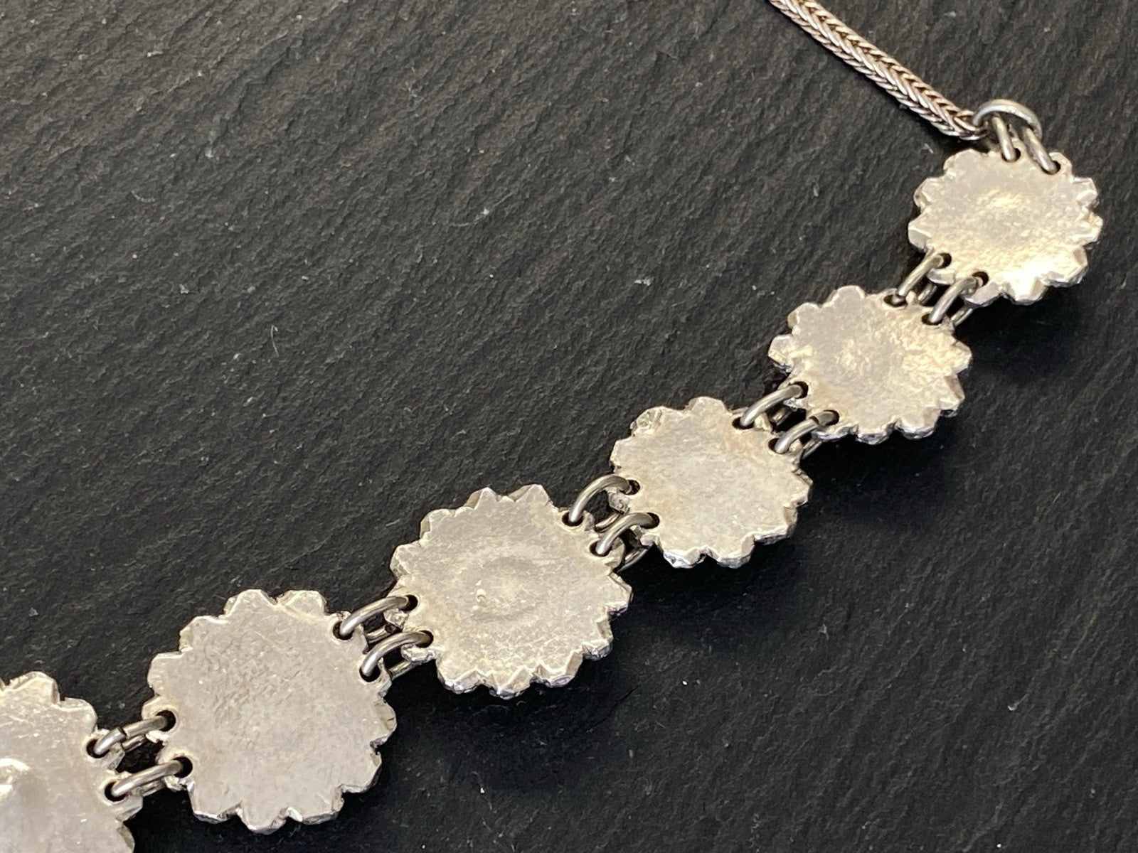 Prunkvolle Halskette Kette mit Türkis Cabochons Türkise aus 950 Sterling Silber