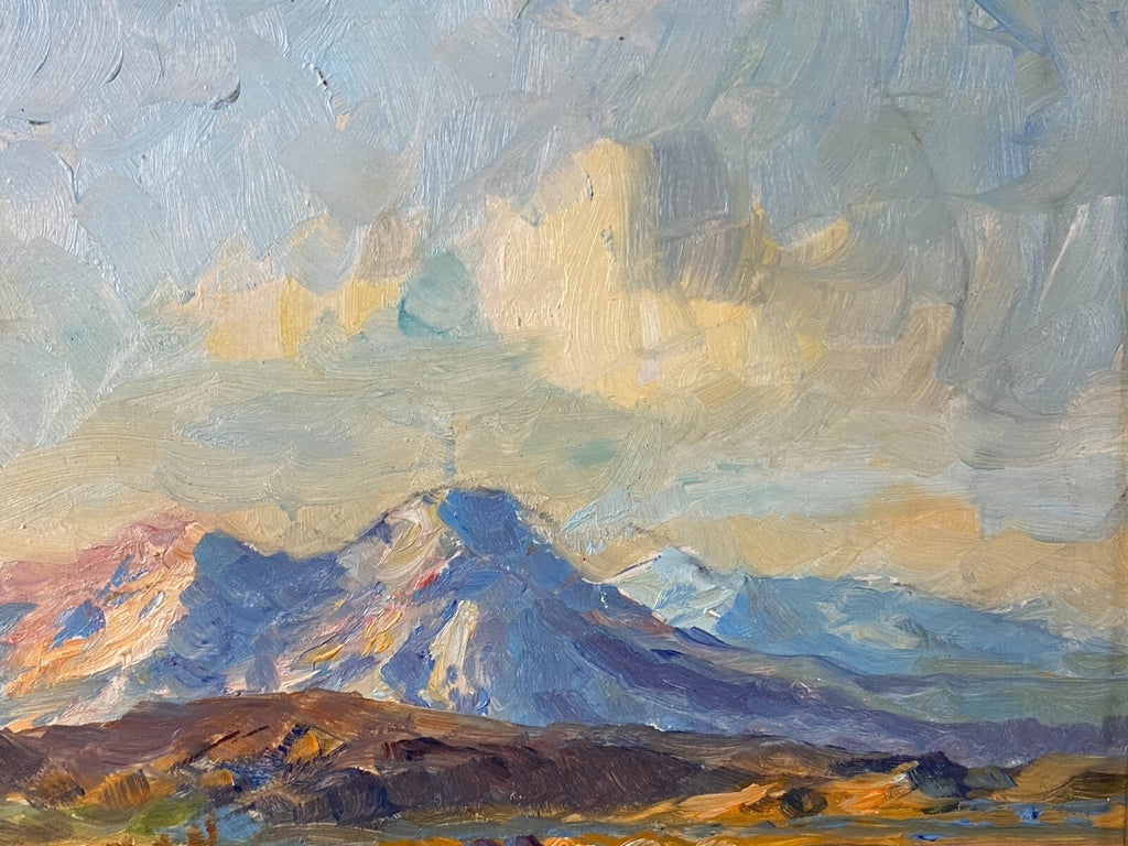 Ölgemälde See Landschaft vor Gebirge Gemälde signiert Höhne gerahmt