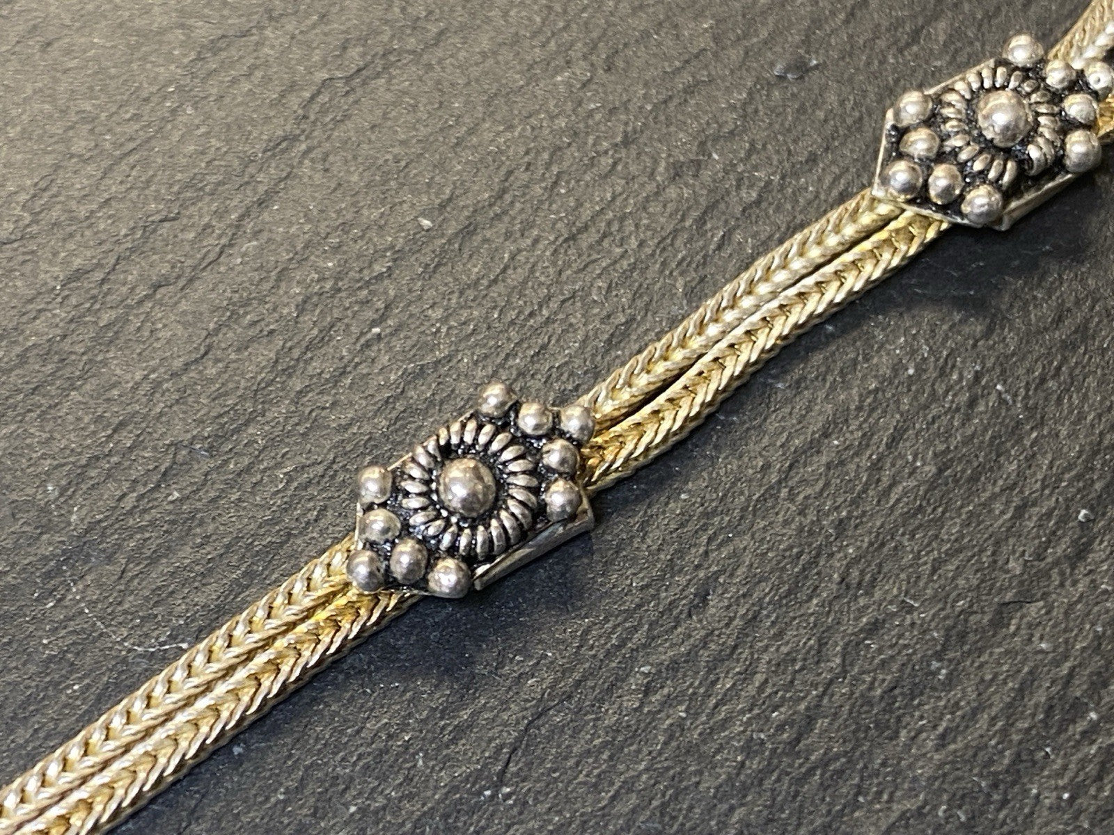 Armband Onyx 925 Sterling Silber Filigranes Dekor
