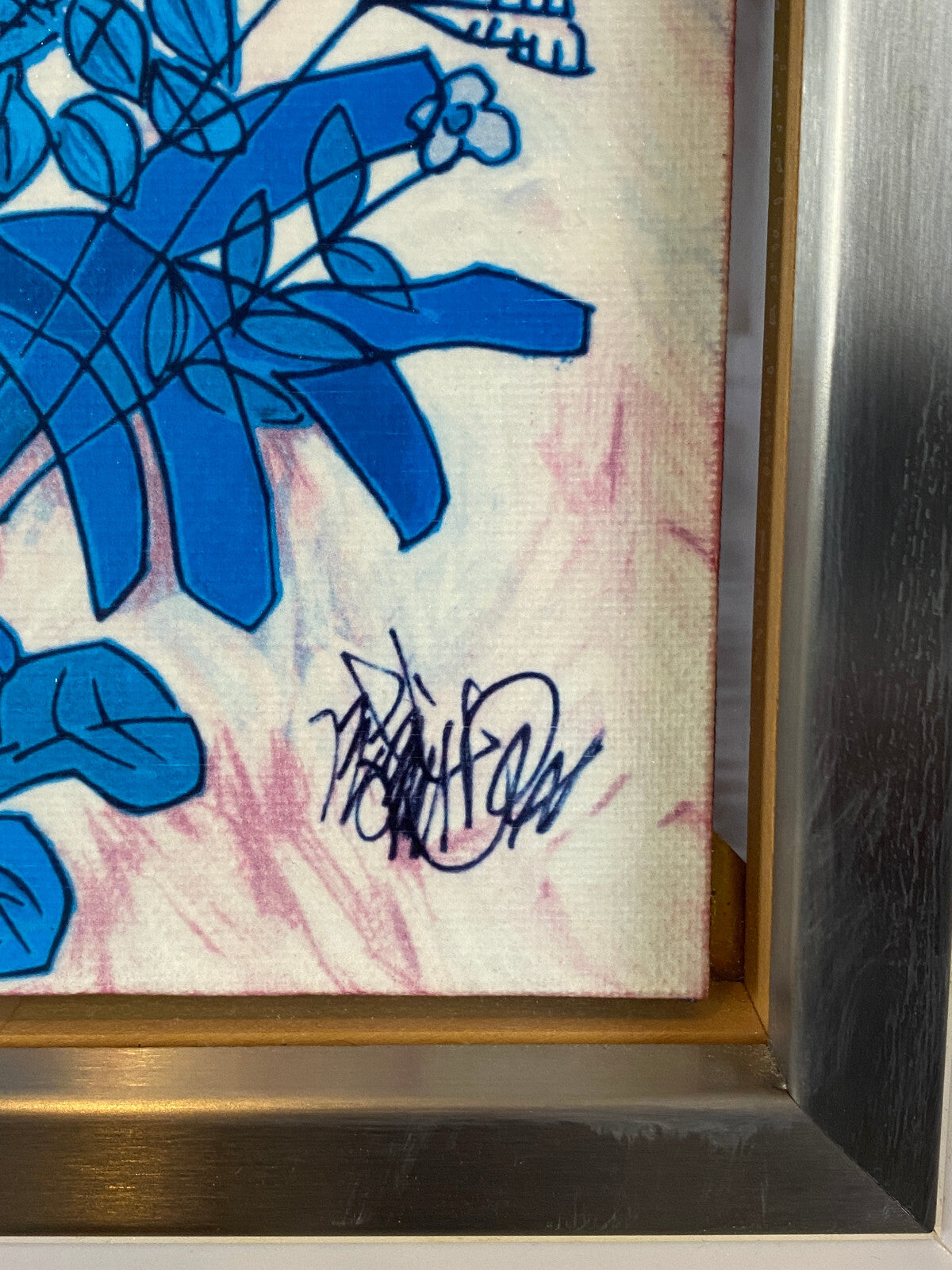 Jiang Tiefeng Signierte Serigraphie Afrika Löwen massiv gerahmt