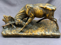 TIROL SKULPTUR HIRSCH FIGUR AUS HOLZ ANTIK 19-TES JHDT MONOGRAMMIERT