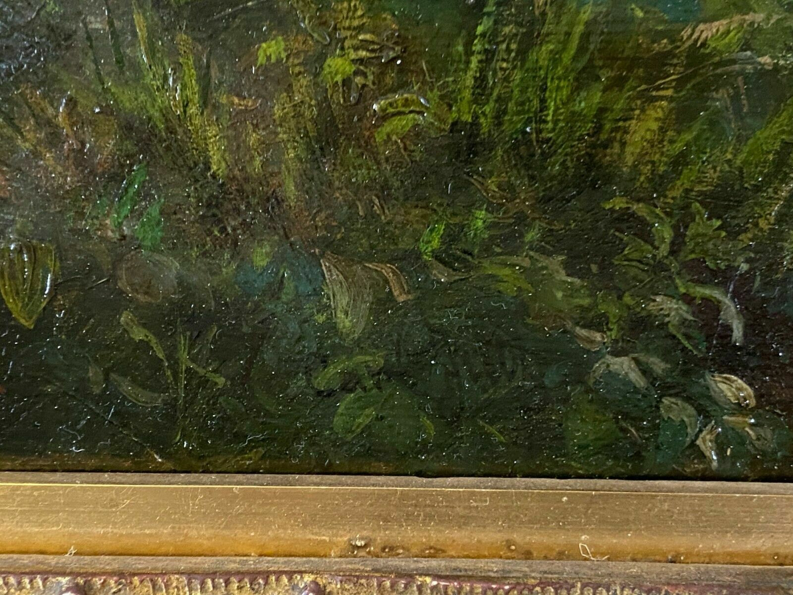 Öl Gemälde Federvieh am Gehöf im Prunkrahmen auf Karton Carl I Jutz (1838-1916)