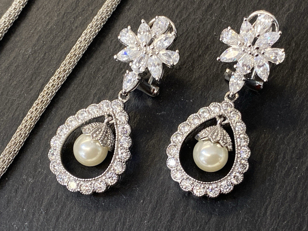 Schmuckset Schmuck Set Modeschmuck 925 Sterling Silber Glas Kunstperlen Perlen