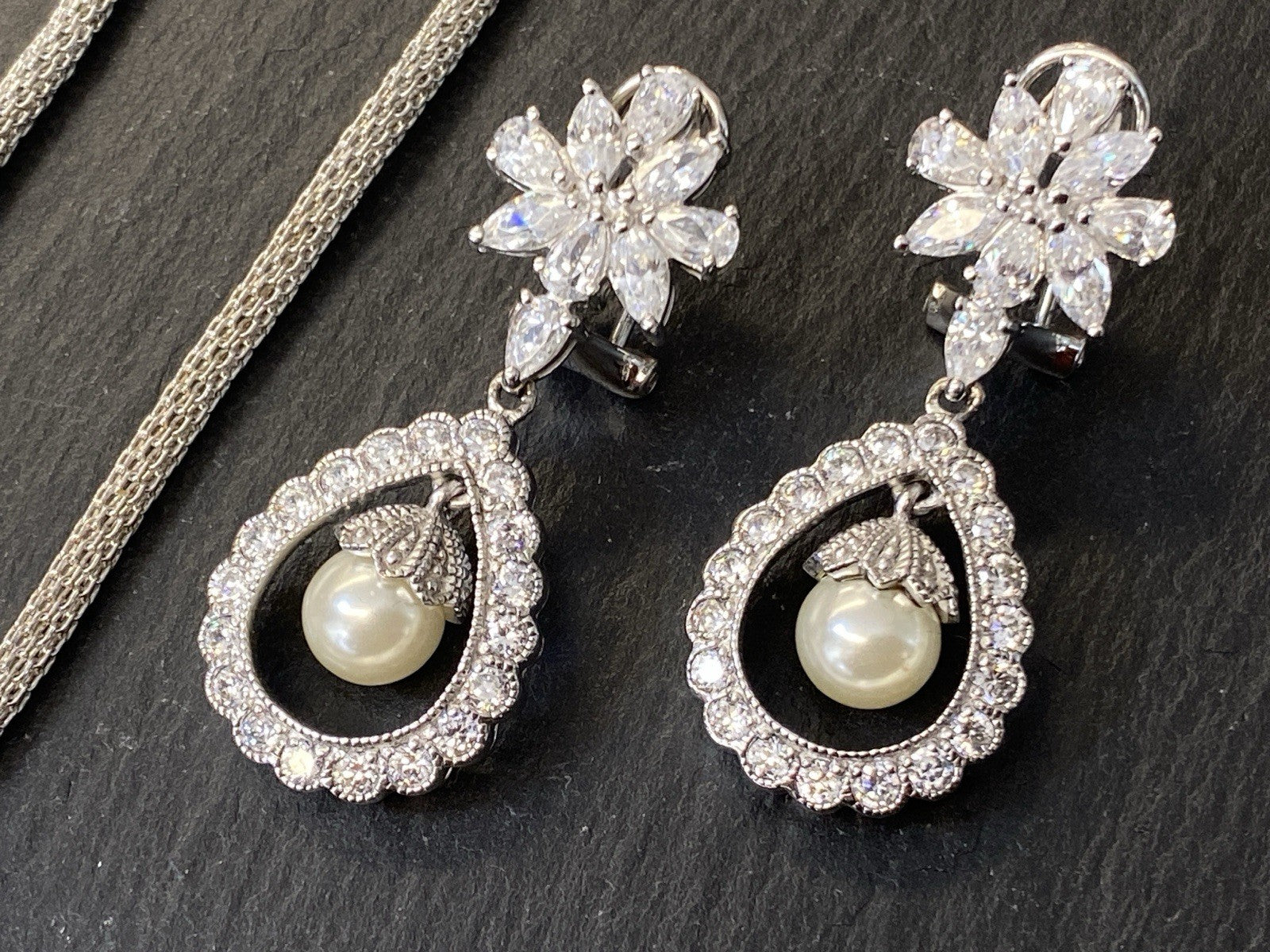 Schmuckset Schmuck Set Modeschmuck 925 Sterling Silber Glas Kunstperlen Perlen