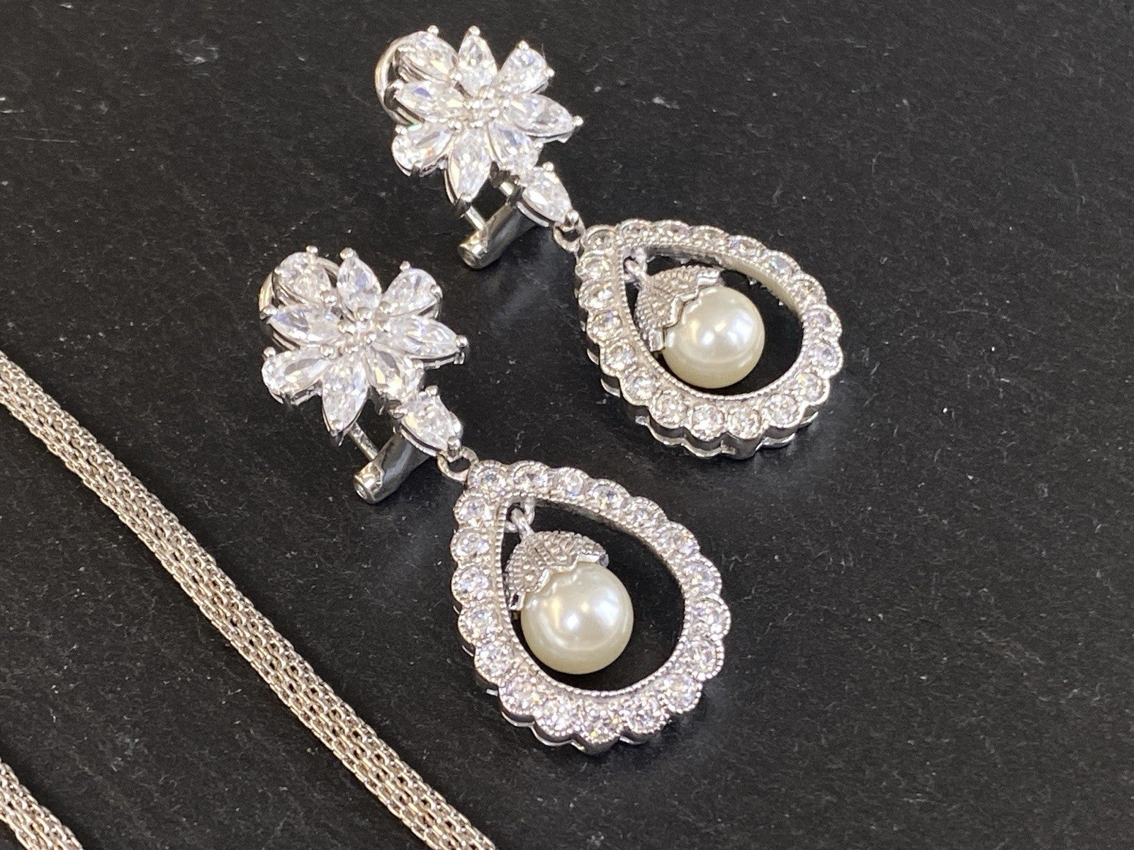 Schmuckset Schmuck Set Modeschmuck 925 Sterling Silber Glas Kunstperlen Perlen