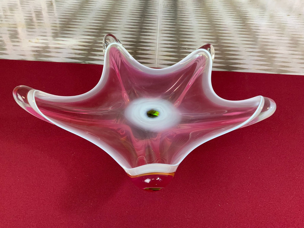 GROSSE MEDUSENSCHALE SCHALE AUS GLAS MUNDGEBLASEN 37cm DURCHMESSER