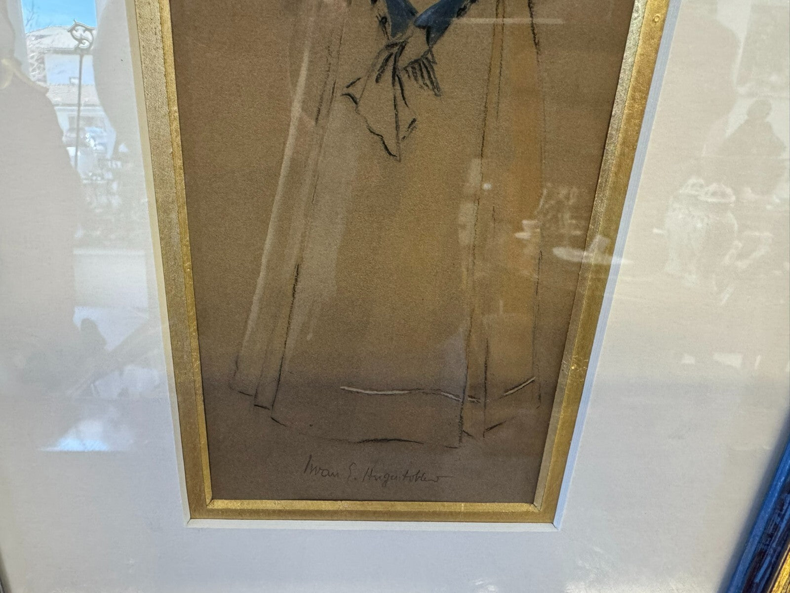 Iwan Edwin Hugentobler (1886-1972) Zeichnung / Aquarell Portrait einer Dame