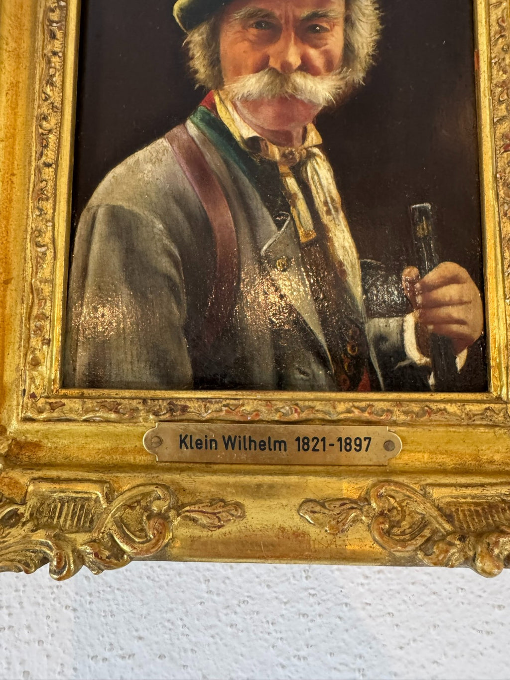 Ölgemälde Portrait Jäger mit Gewehr Wilhelm klein (1821-1897)
