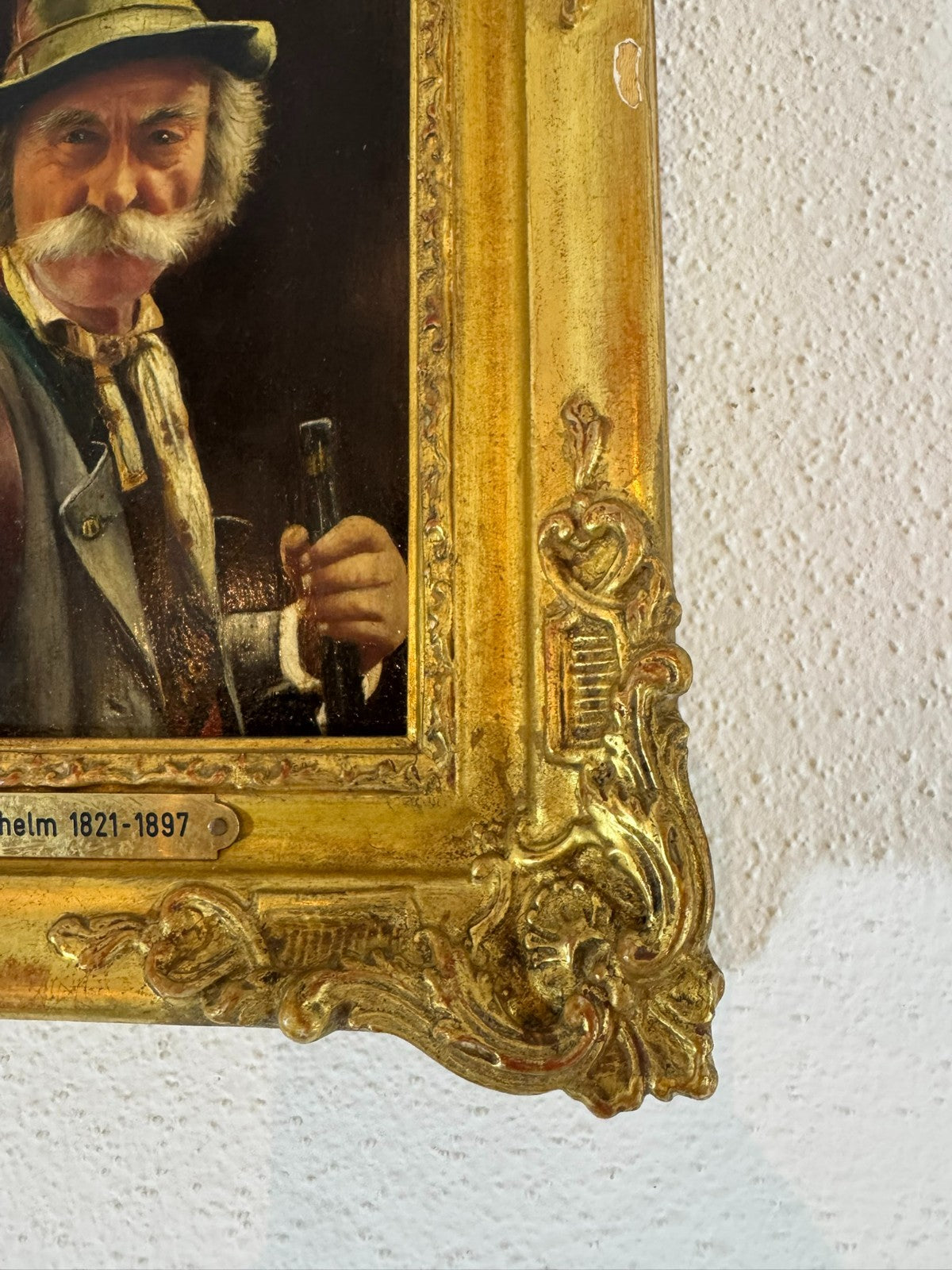 Ölgemälde Portrait Jäger mit Gewehr Wilhelm klein (1821-1897)