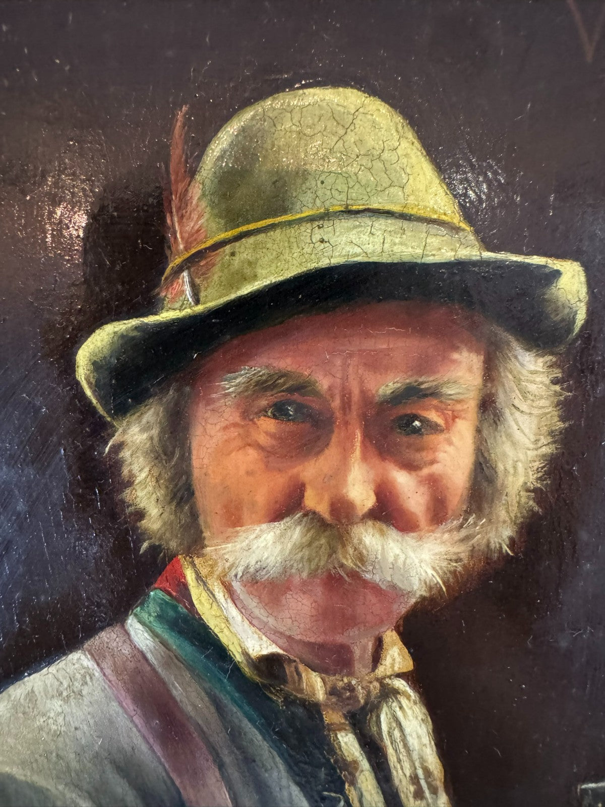 Ölgemälde Portrait Jäger mit Gewehr Wilhelm klein (1821-1897)
