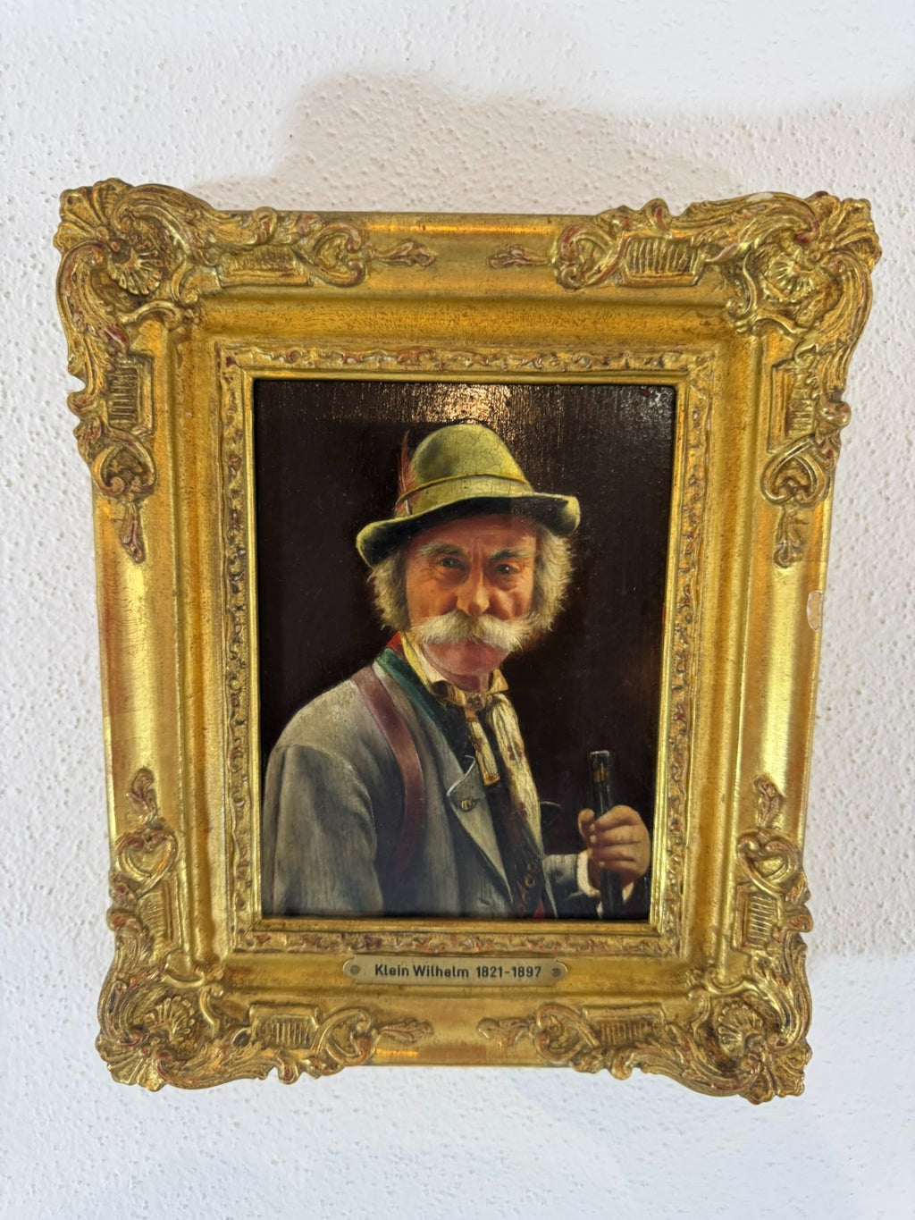 Ölgemälde Portrait Jäger mit Gewehr Wilhelm klein (1821-1897)