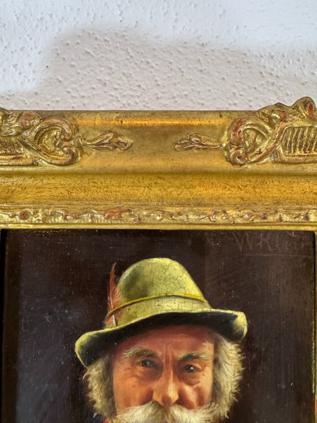 Ölgemälde Portrait Jäger mit Gewehr Wilhelm klein (1821-1897)