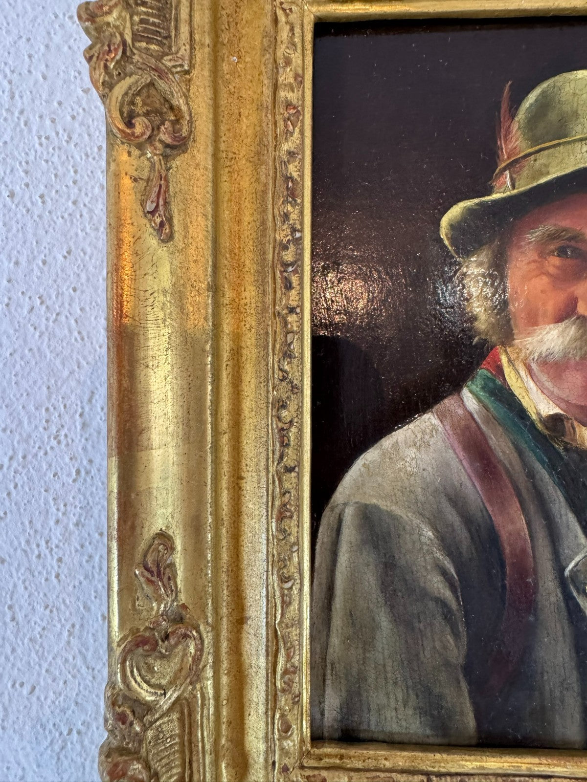 Ölgemälde Portrait Jäger mit Gewehr Wilhelm klein (1821-1897)