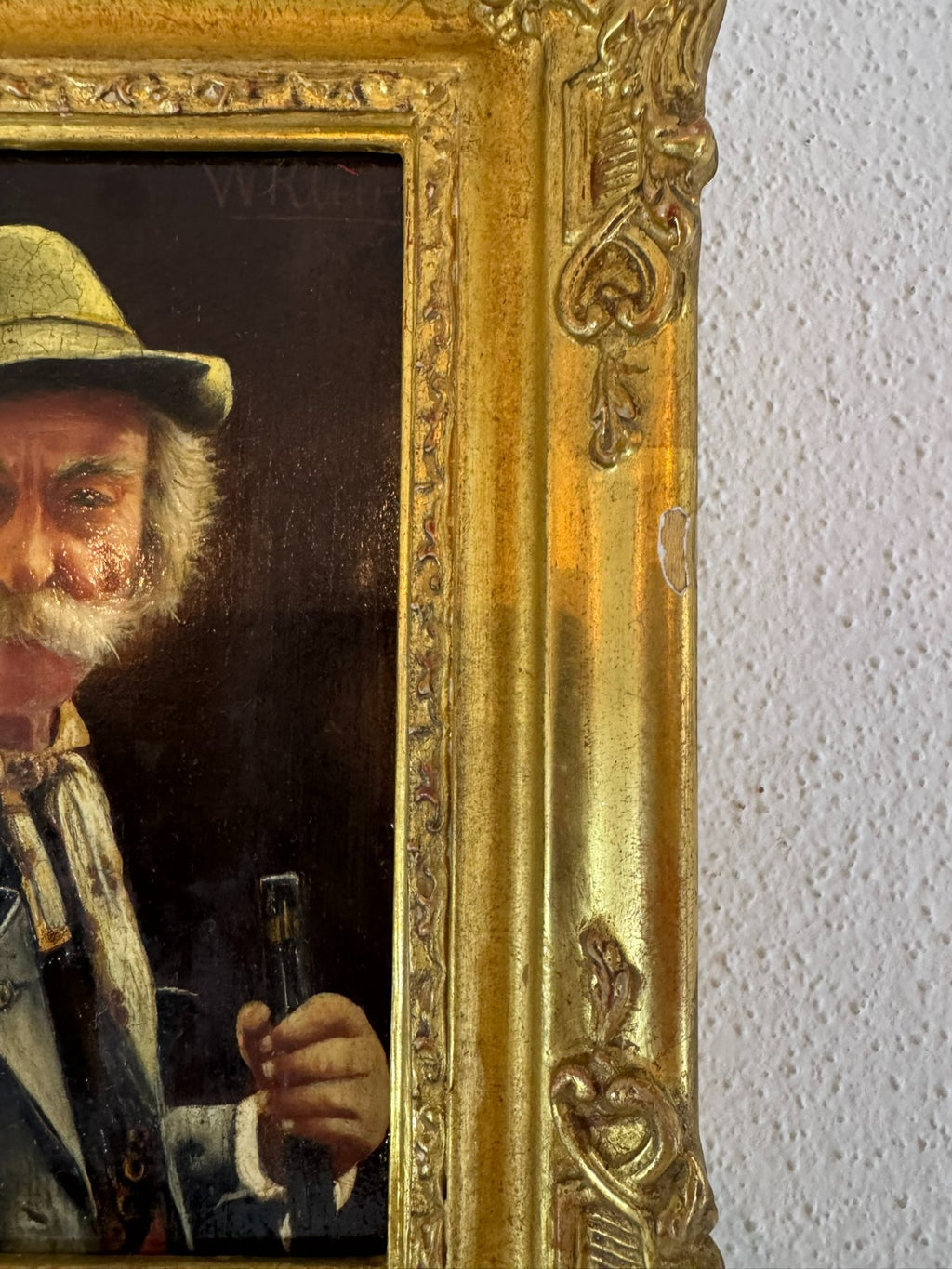 Ölgemälde Portrait Jäger mit Gewehr Wilhelm klein (1821-1897)