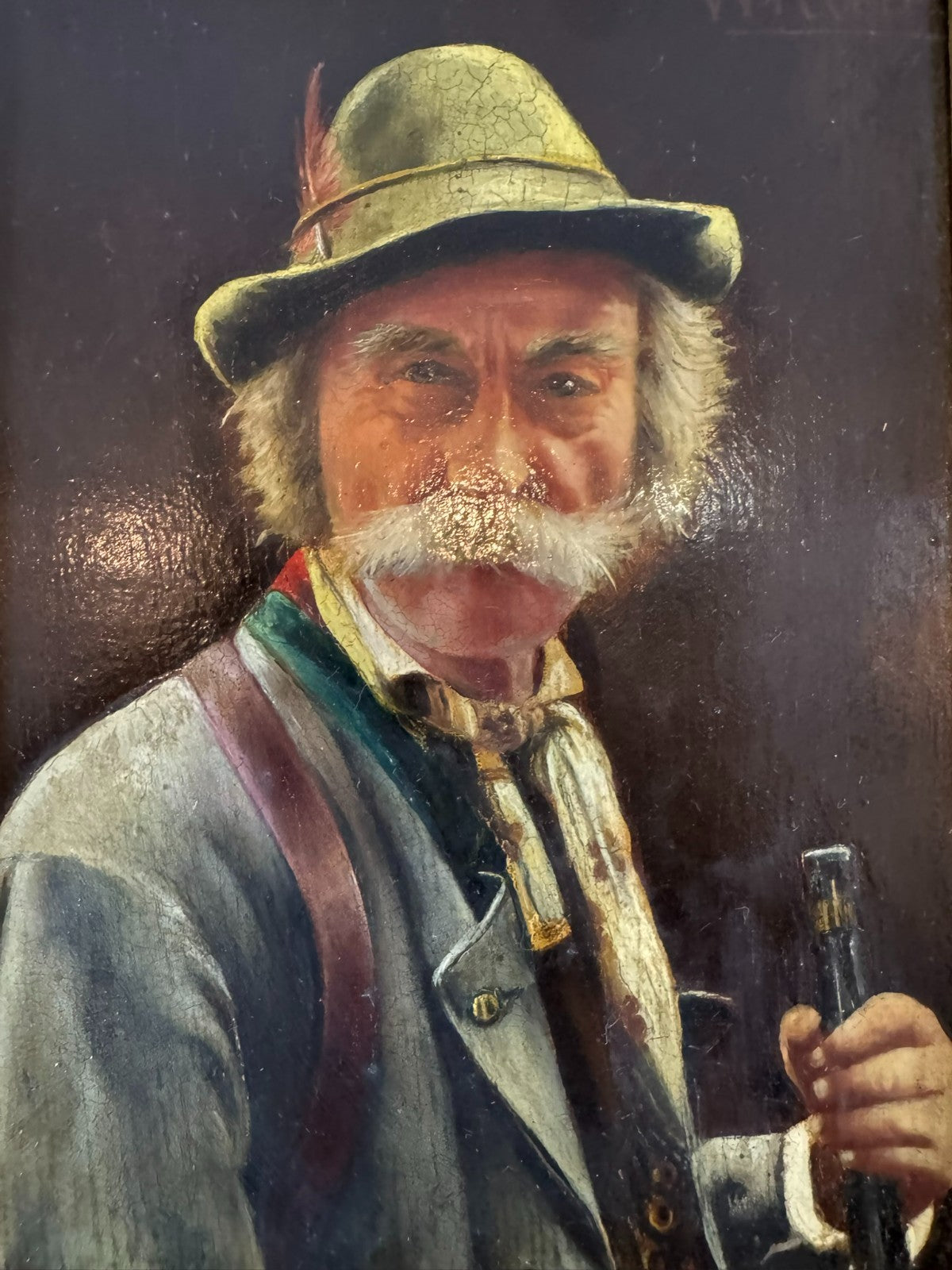 ÖLGEMÄLDE PORTRAIT JÄGER MIT GEWEHR Wilhelm KLEIN (1821-1897)
