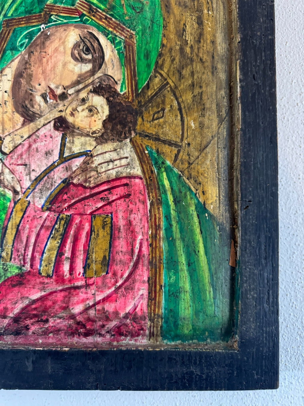 Antike Russische Ikone Madonna mit Kind Wohl 19 tes Jhdt