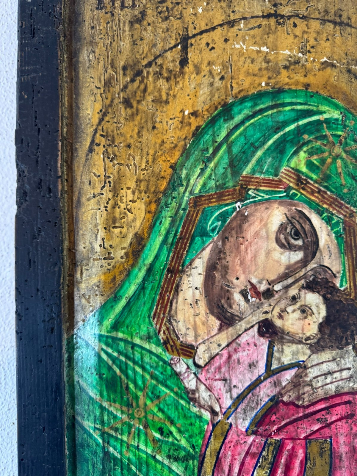 Antike Russische Ikone Madonna mit Kind Wohl 19 tes Jhdt