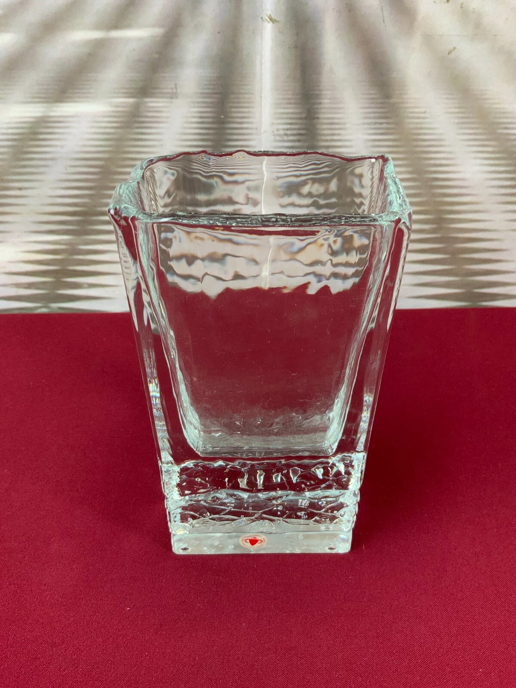 Beranek Glas Vase massiv gearbeitet 2kg 22cm hoch