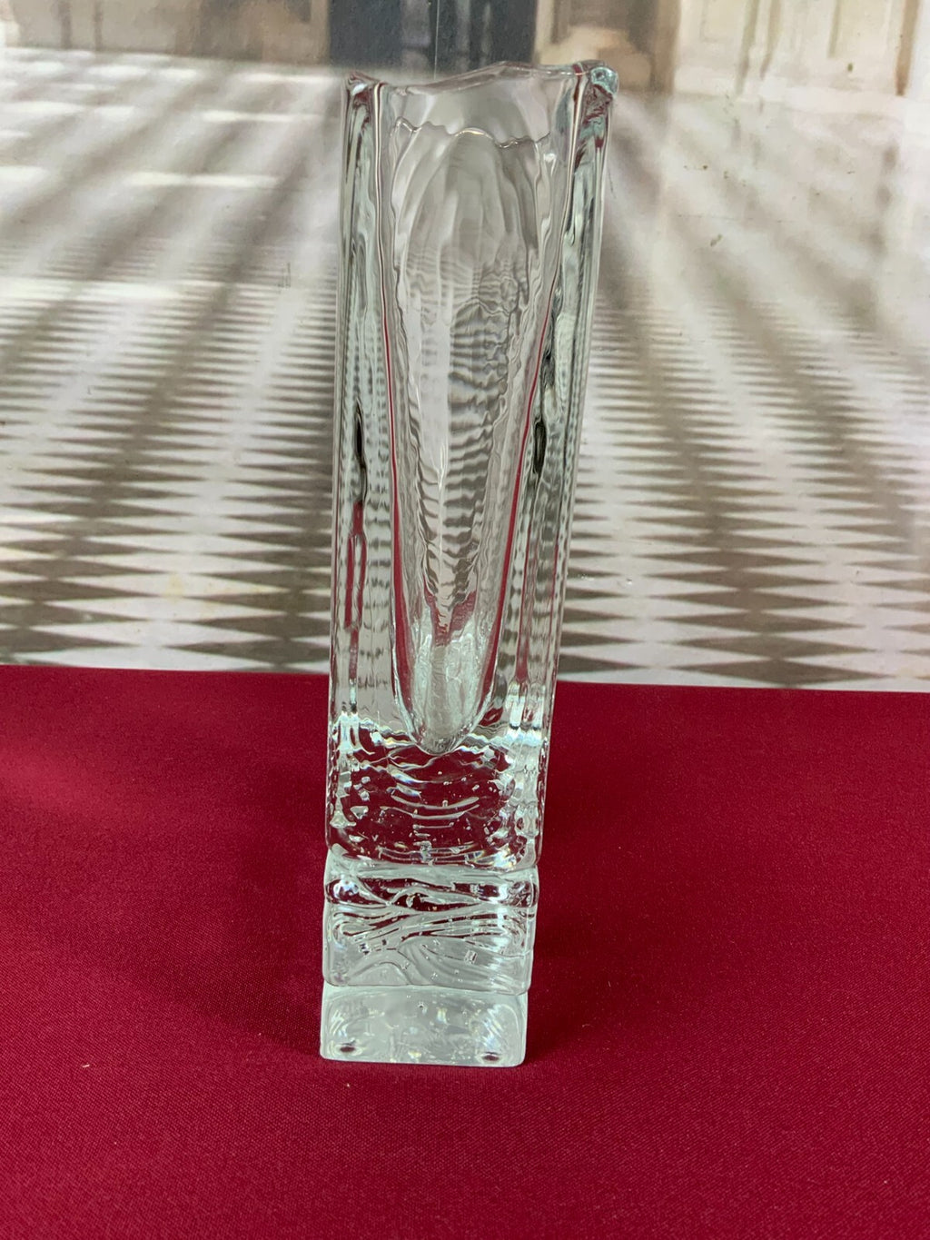 Beranek Glas Vase massiv gearbeitet 2kg 22cm hoch