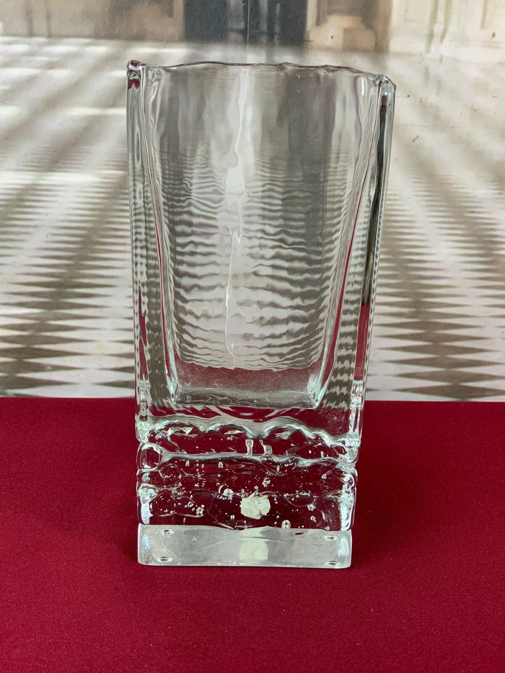Beranek Glas Vase massiv gearbeitet 2kg 22cm hoch