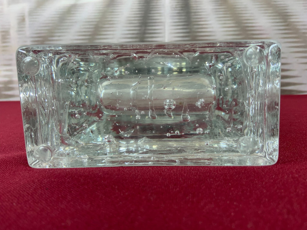 Beranek Glas Vase massiv gearbeitet 2kg 22cm hoch