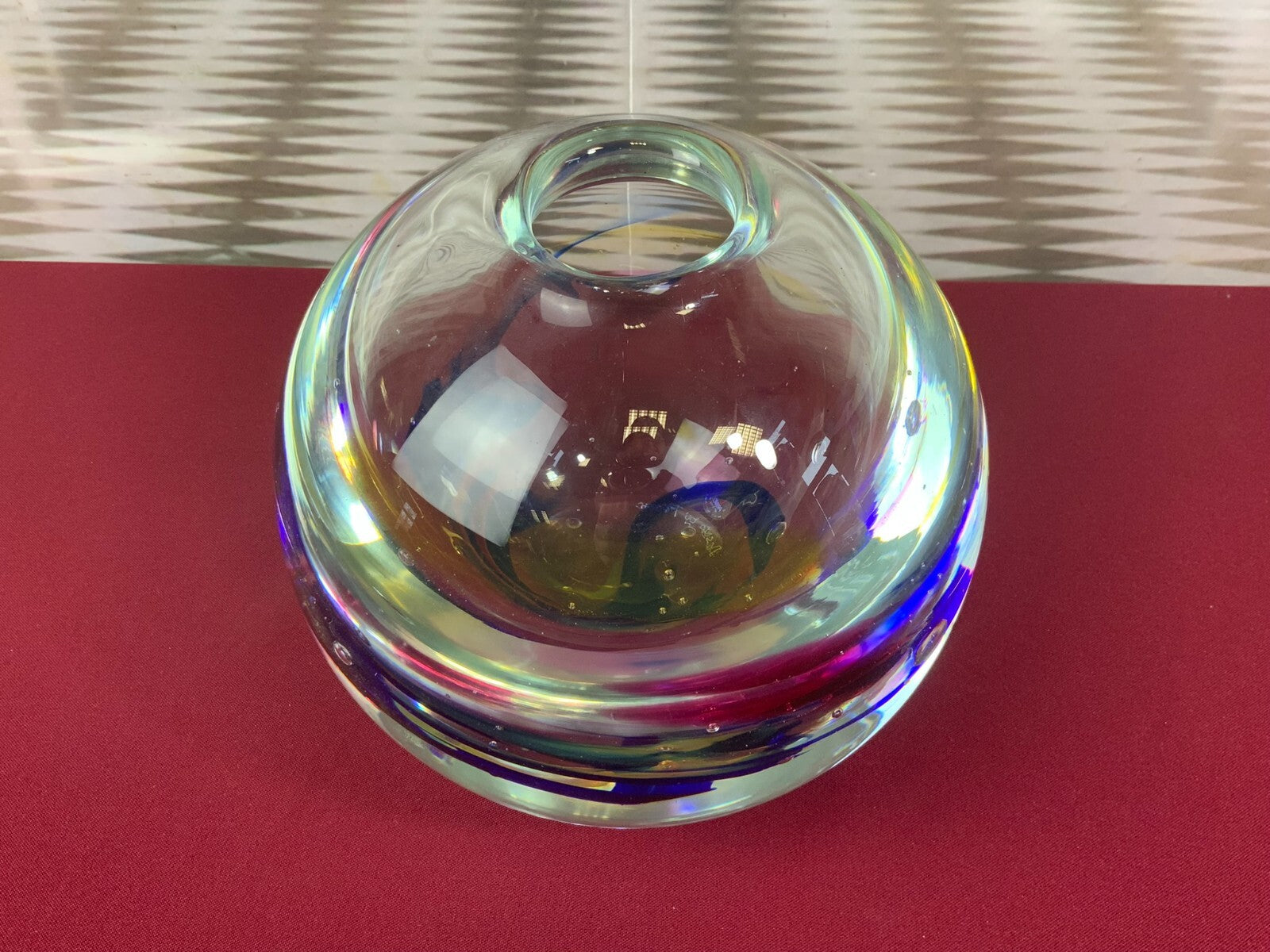 Massive Vase Kugelvase Glas handgearbeitet 7,1kg 19cm hoch Princ Glass
