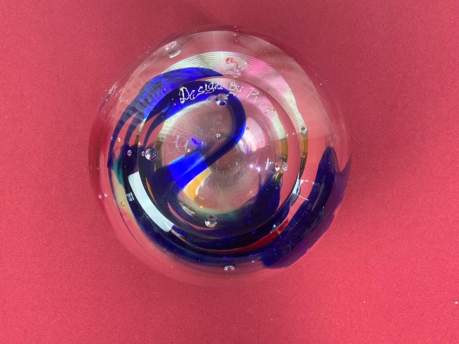Massive Vase Kugelvase Glas handgearbeitet 7,1kg 19cm hoch Princ Glass