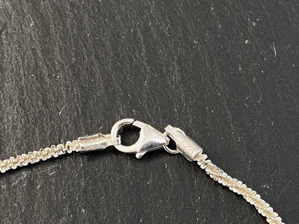 Modeschmuck Halskette Anhänger 925 Sterling Silber Kunststeine künstlich