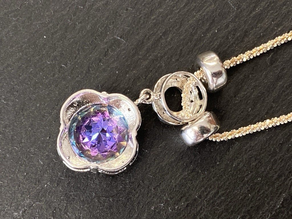 Modeschmuck Halskette Anhänger 925 Sterling Silber Kunststeine künstlich