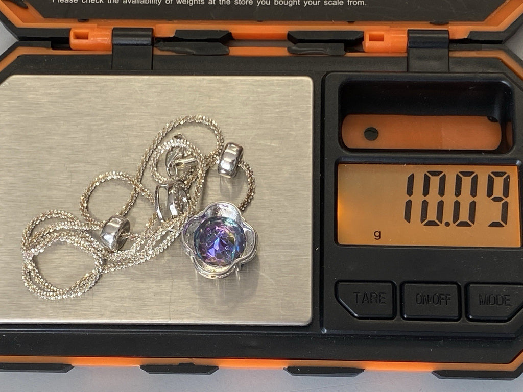 Modeschmuck Halskette Anhänger 925 Sterling Silber Kunststeine künstlich
